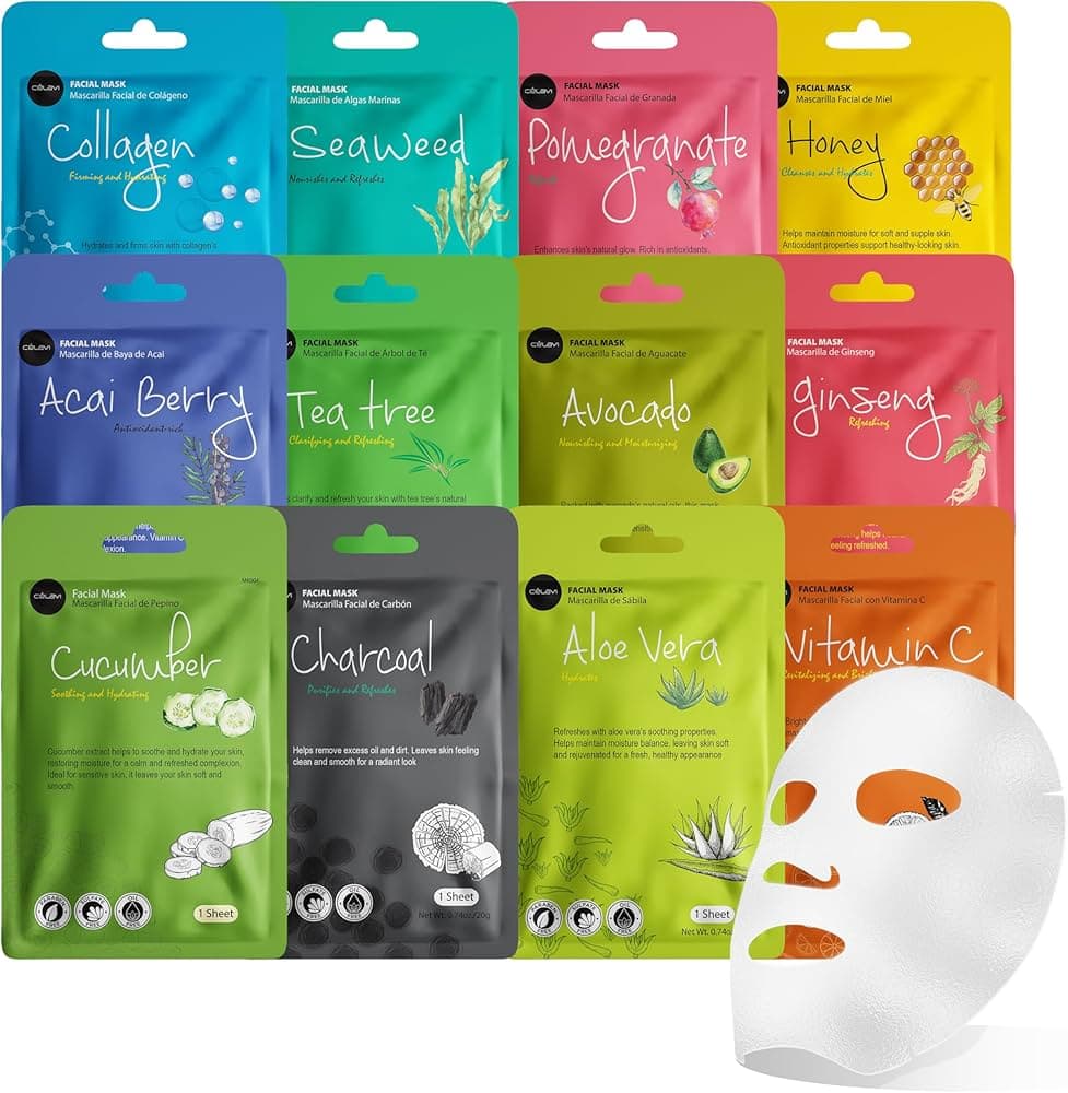 Korean Sheet Mask Variety Pack — 10 Masks
